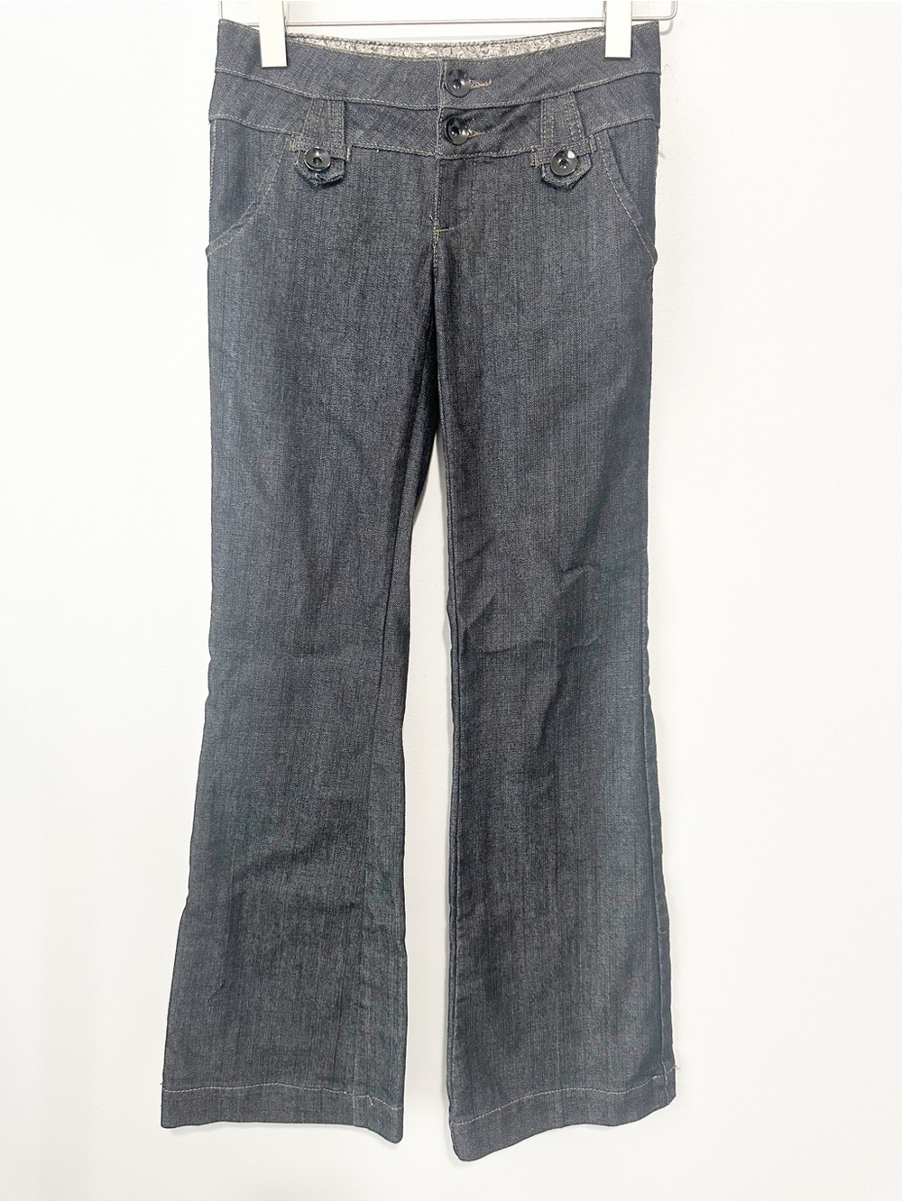 Boom Boom Jeans charcoal black Flare Leg Jeans stretch denim size 5 Y2K
